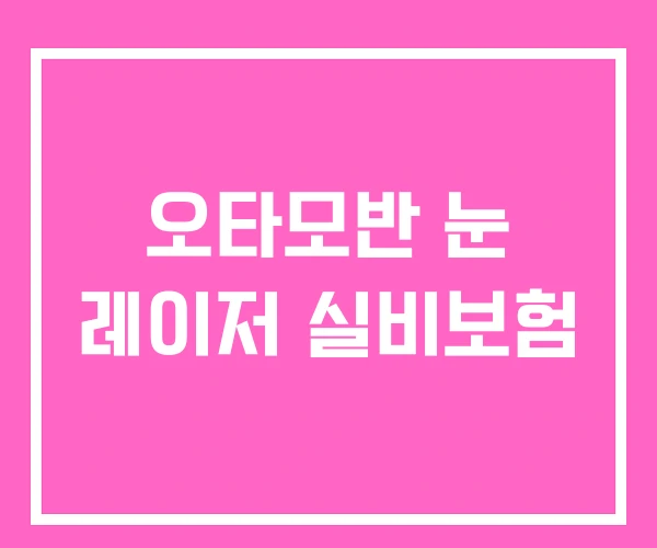 오타모반 눈 레이저 실비보험 오타모반 눈 레이저 실비보험