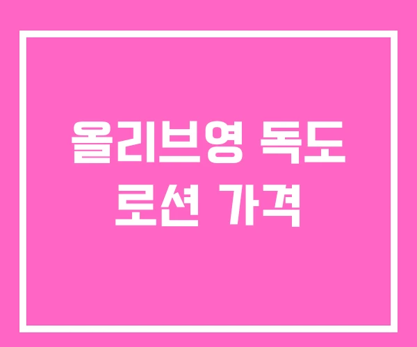 올리브영 독도 로션 가격