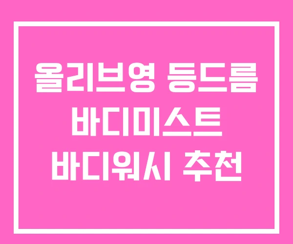 올리브영 등드름 바디미스트 바디워시 추천