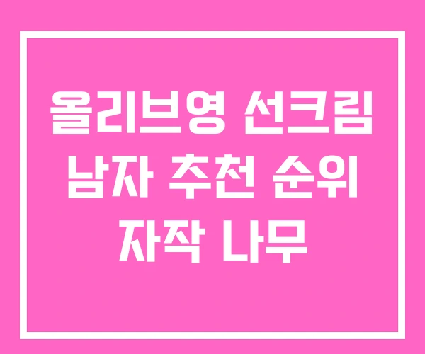올리브영 선크림 남자 추천 순위 자작 나무 올리브영 선크림 남자 추천 순위 자작 나무