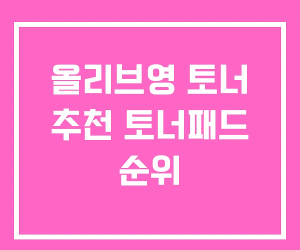 올리브영 토너 추천 토너패드 순위