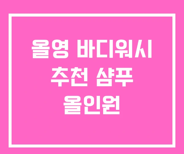 올영 바디워시 추천 샴푸 올인원