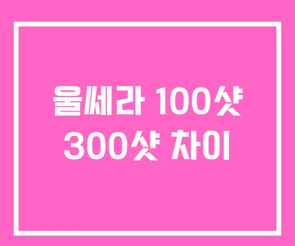 울쎄라 100샷 300샷 차이 울쎄라 100샷 300샷 차이