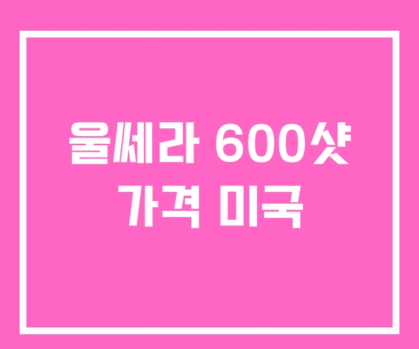 울쎄라 600샷 가격 미국