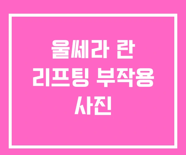 울쎄라 란 리프팅 부작용 사진