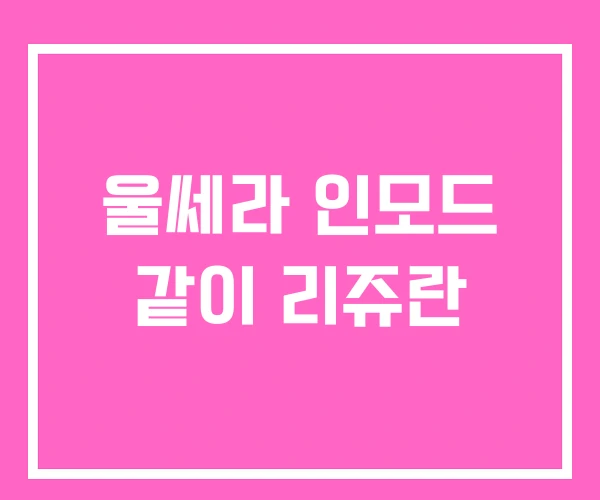 울쎄라 인모드 같이 리쥬란