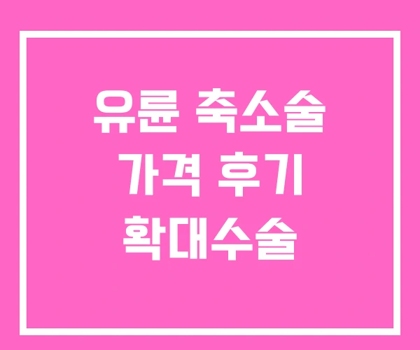 유륜 축소술 가격 후기 확대수술