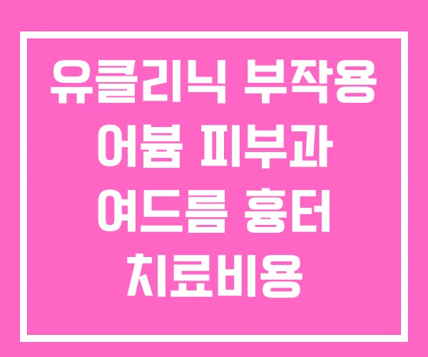 유클리닉 부작용 어븀 피부과 여드름 흉터 치료비용