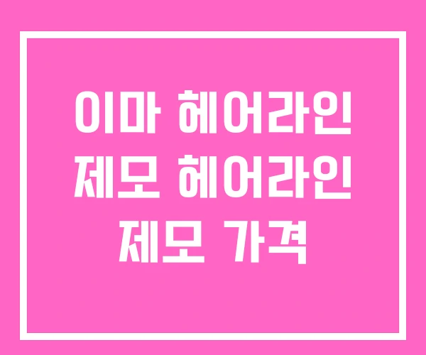 이마 헤어라인 제모 헤어라인 제모 가격