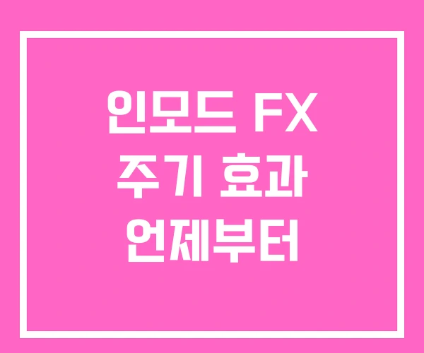 인모드 FX 주기 효과 언제부터