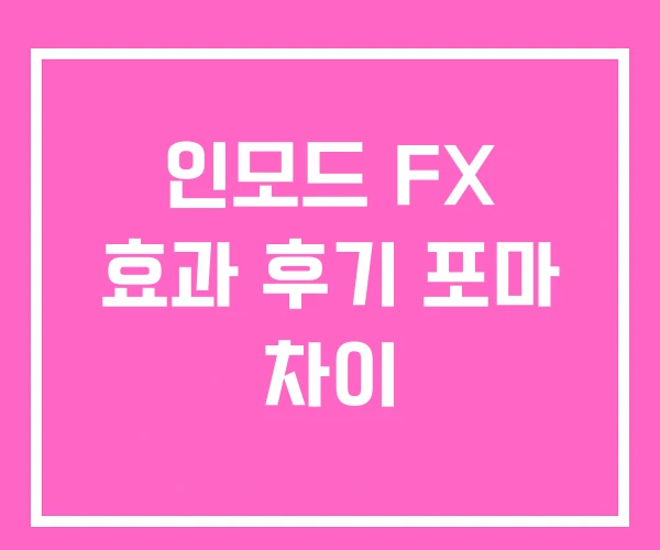 인모드 FX 효과 후기 포마 차이