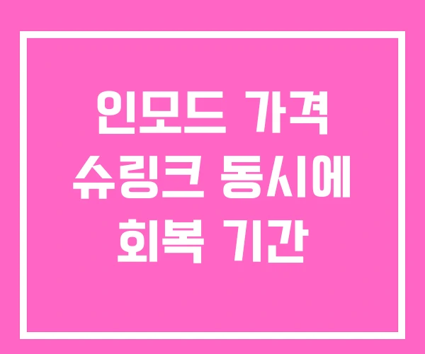 인모드 가격 슈링크 동시에 회복 기간