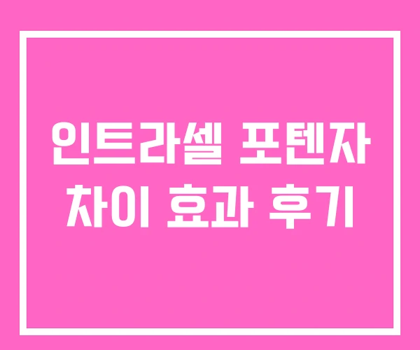 인트라셀 포텐자 차이 효과 후기