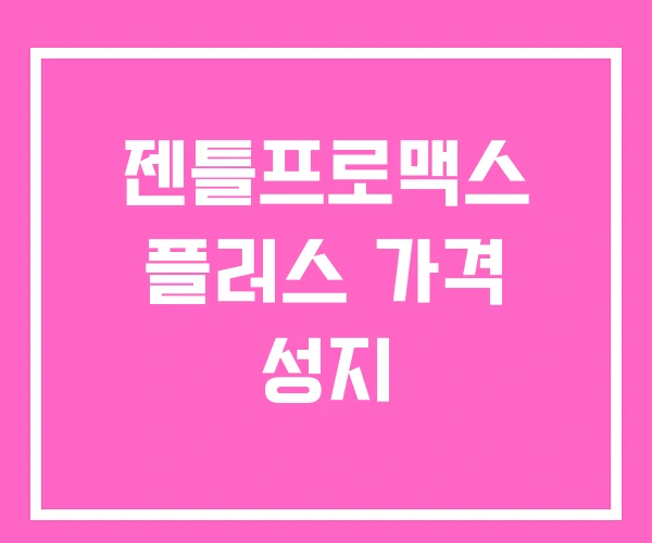 젠틀프로맥스 플러스 가격 성지 젠틀프로맥스 플러스 가격 성지