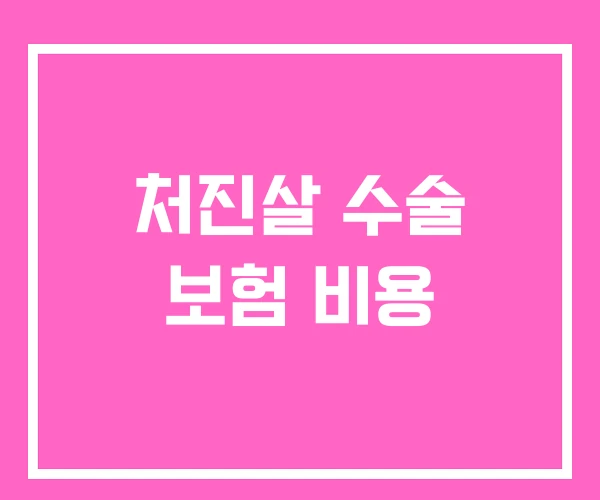 처진살 수술 보험 비용