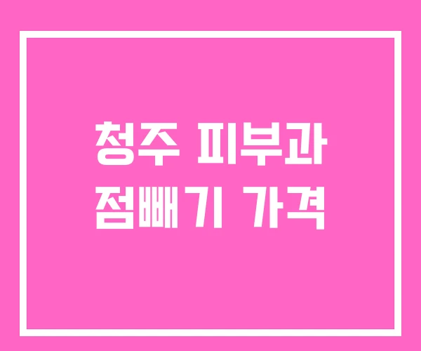 청주 피부과 점빼기 가격 청주 피부과 점빼기 가격