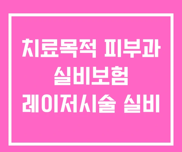 치료목적 피부과 실비보험 레이저시술 실비 치료목적 피부과 실비보험 레이저시술 실비