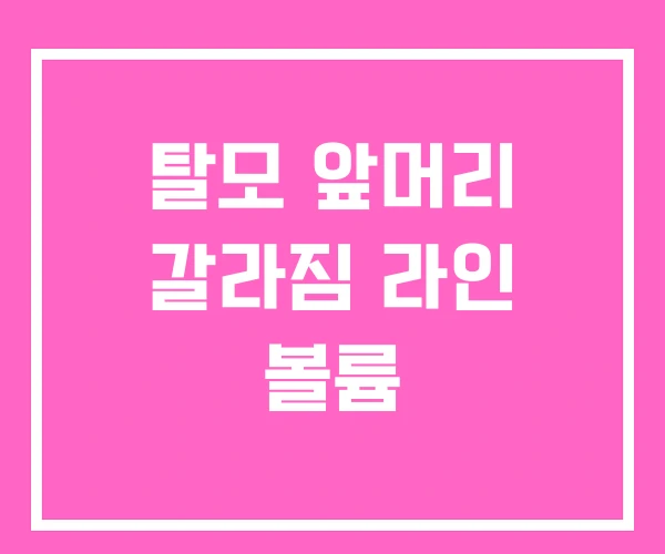 탈모 앞머리 갈라짐 라인 볼륨