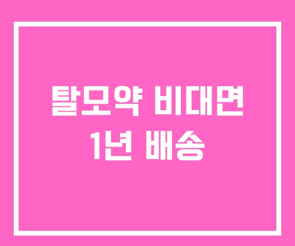 탈모약 비대면 1년 배송