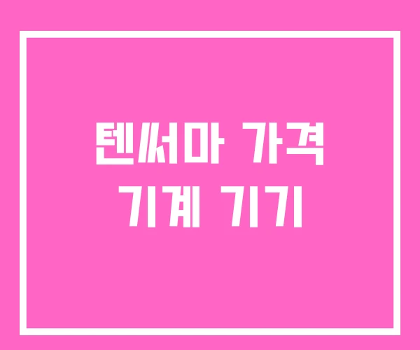 텐써마 가격 기계 기기