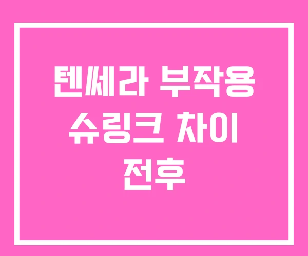 텐쎄라 부작용 슈링크 차이 전후