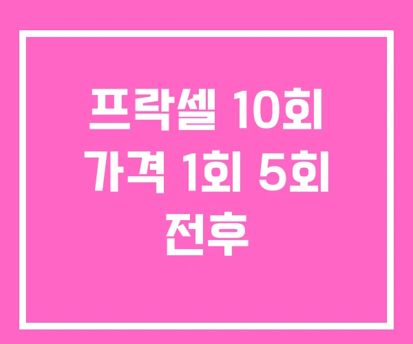 프락셀 10회 가격 1회 5회 전후