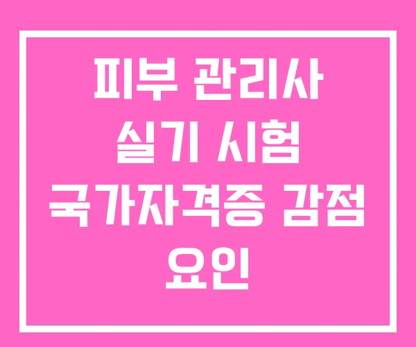 피부 관리사 실기 시험 국가자격증 감점 요인