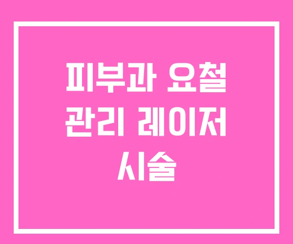 피부과 요철 관리 레이저 시술