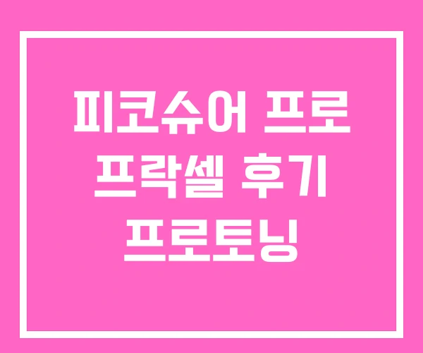 피코슈어 프로 프락셀 후기 프로토닝 피코슈어 프로 프락셀 후기 프로토닝