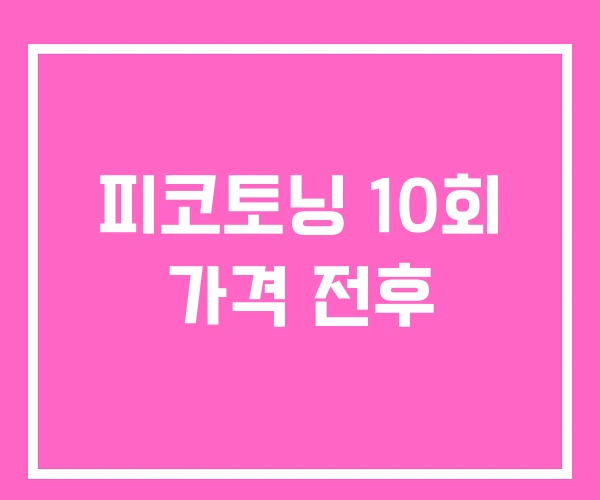 피코토닝 10회 가격 전후 피코토닝 10회 가격 전후