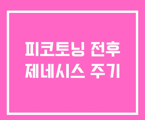 피코토닝 전후 제네시스 주기 피코토닝 전후 제네시스 주기