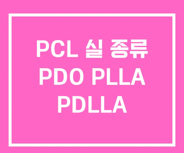 PCL 실 종류 PDO PLLA PDLLA