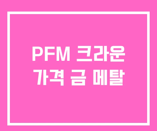 PFM 크라운 가격 금 메탈