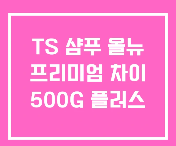 TS 샴푸 올뉴 프리미엄 차이 500G 플러스