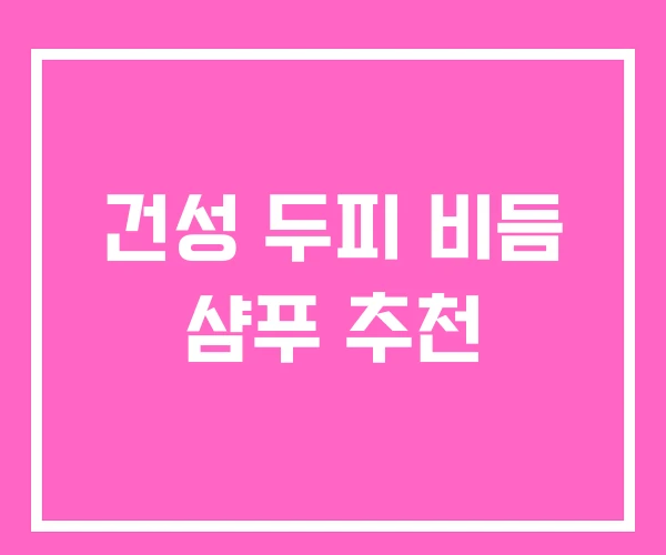 건성 두피 비듬 샴푸 추천 건성 두피 비듬 샴푸 추천