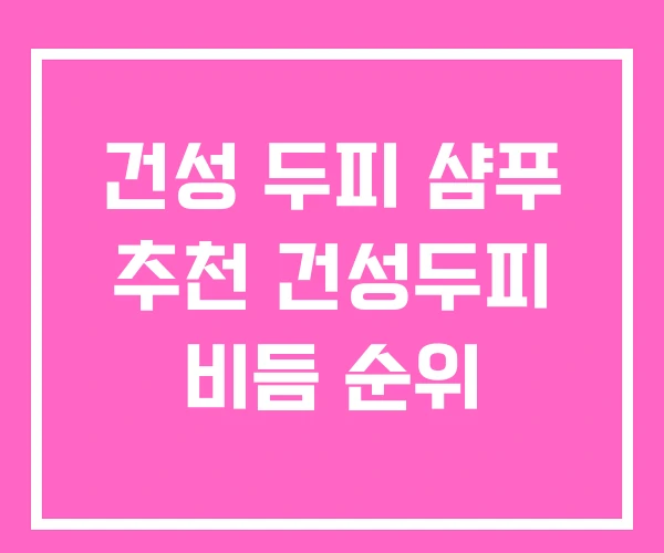 건성 두피 샴푸 추천 건성두피 비듬 순위