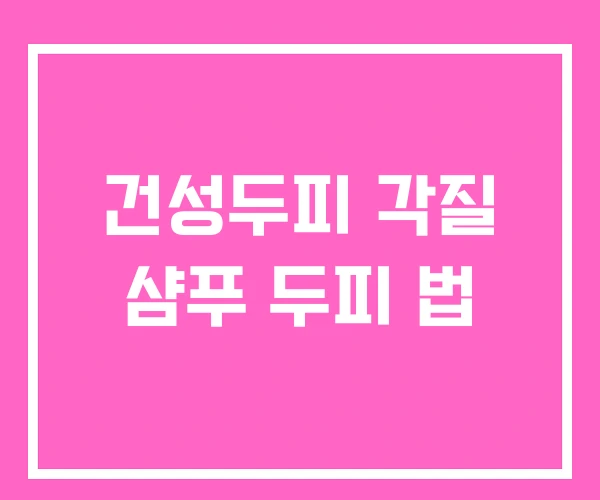 건성두피 각질 샴푸 두피 법