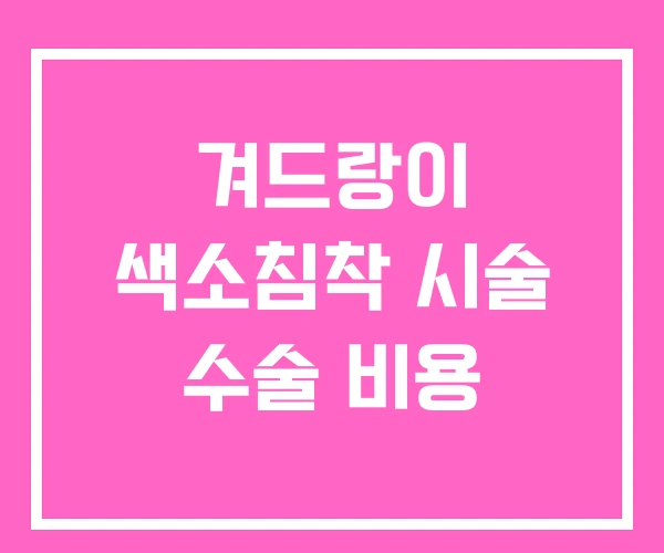 겨드랑이 색소침착 시술 수술 비용