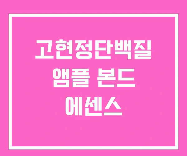 고현정단백질 앰플 본드 에센스