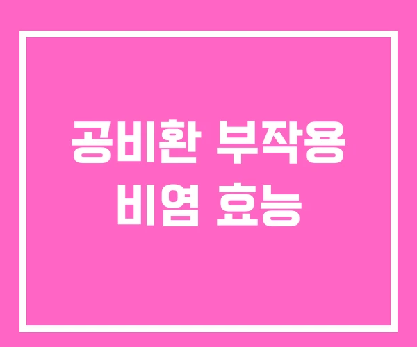 공비환 부작용 비염 효능