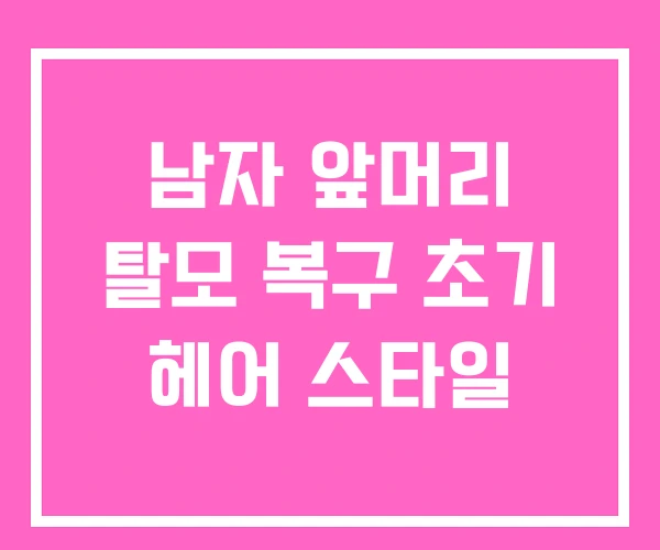 남자 앞머리 탈모 복구 초기 헤어 스타일 남자 앞머리 탈모 복구 초기 헤어 스타일