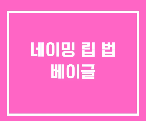 네이밍 립 법 베이글