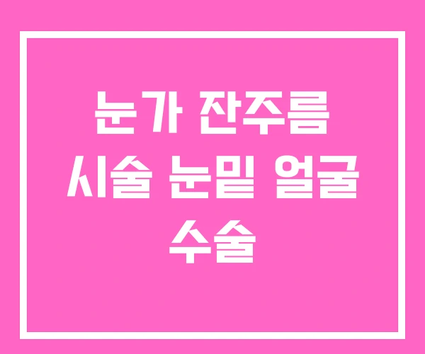 눈가 잔주름 시술 눈밑 얼굴 수술 눈가 잔주름 시술 눈밑 얼굴 수술