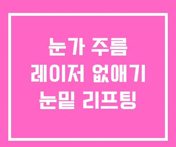 눈가 주름 레이저 없애기 눈밑 리프팅 눈가 주름 레이저 없애기 눈밑 리프팅