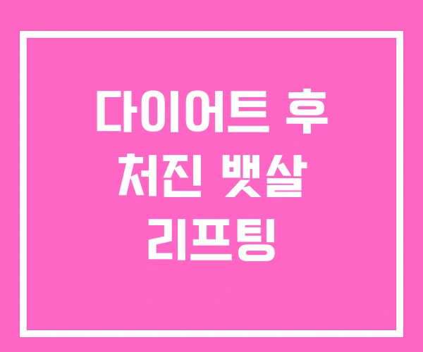 다이어트 후 처진 뱃살 리프팅 다이어트 후 처진 뱃살 리프팅