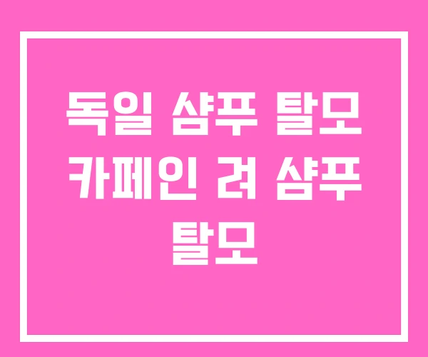 독일 샴푸 탈모 카페인 려 샴푸 탈모