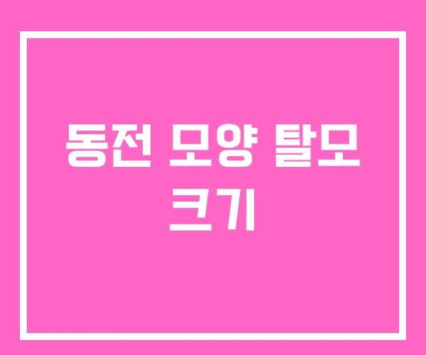 동전 모양 탈모 크기