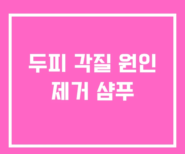 두피 각질 원인 제거 샴푸