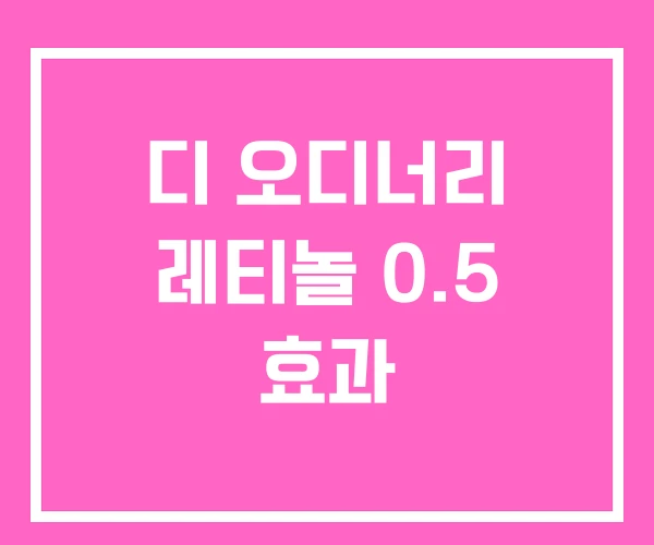 디 오디너리 레티놀 0.5 효과 디 오디너리 레티놀 0.5 효과