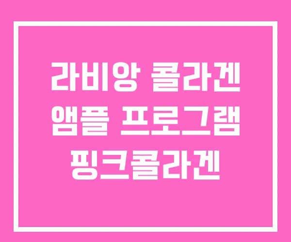 라비앙 콜라겐 앰플 프로그램 핑크콜라겐 라비앙 콜라겐 앰플 프로그램 핑크콜라겐